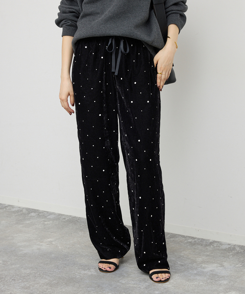 Spick & Span(スピックアンドスパン)の「《WEB限定 / 追加》VIAN / ヴィアン グリッターベルベットイージーパンツ(その他パンツ・レディース・ブラウン/ブラック・38)」の5枚目の写真