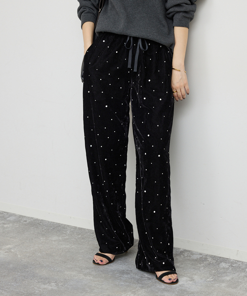Spick & Span(スピックアンドスパン)の「《WEB限定 / 追加》VIAN / ヴィアン グリッターベルベットイージーパンツ(その他パンツ・レディース・ブラウン/ブラック・38)」の6枚目の写真