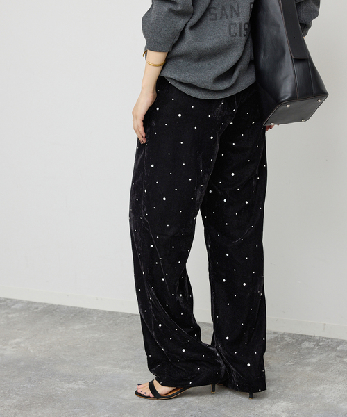 Spick & Span(スピックアンドスパン)の「《WEB限定 / 追加》VIAN / ヴィアン グリッターベルベットイージーパンツ(その他パンツ・レディース・ブラウン/ブラック・38)」の8枚目の写真