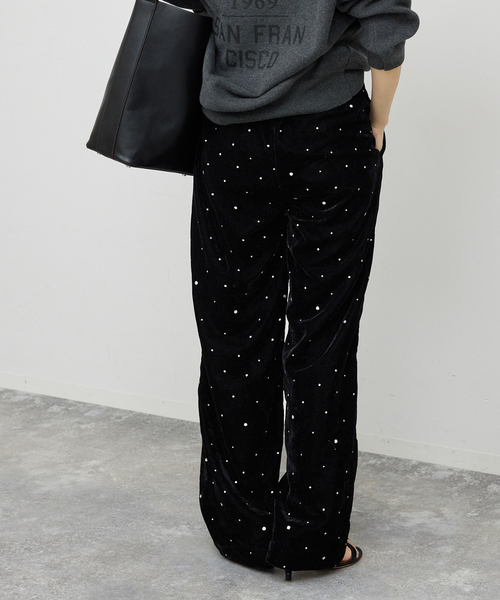 Spick & Span(スピックアンドスパン)の「《WEB限定 / 追加》VIAN / ヴィアン グリッターベルベットイージーパンツ(その他パンツ・レディース・ブラウン/ブラック・38)」の10枚目の写真