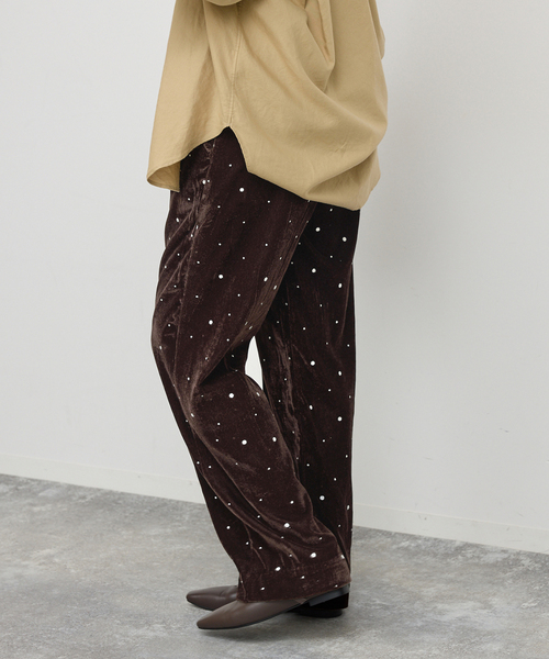 Spick & Span(スピックアンドスパン)の「《WEB限定 / 追加》VIAN / ヴィアン グリッターベルベットイージーパンツ(その他パンツ・レディース・ブラウン/ブラック・38)」の15枚目の写真