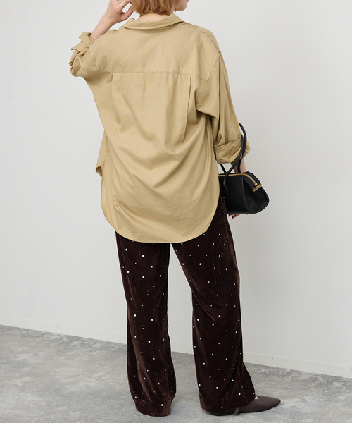 Spick & Span(スピックアンドスパン)の「《WEB限定 / 追加》VIAN / ヴィアン グリッターベルベットイージーパンツ(その他パンツ・レディース・ブラウン/ブラック・38)」の18枚目の写真