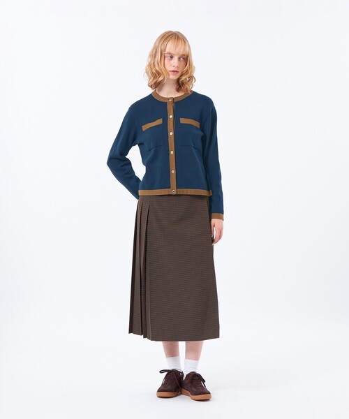 MACKINTOSH PHILOSOPHY(マッキントッシュ フィロソフィー)の「【ROYTON(ロイトン)】コットンニットジャケット(カーディガン/ボレロ・レディース・ダークネイビー/ベージュ/ブラウン系その他2/グレー系その他2・38)」の6枚目の写真