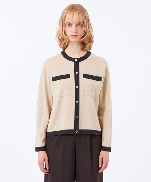 MACKINTOSH PHILOSOPHY(マッキントッシュ フィロソフィー)の「【ROYTON(ロイトン)】コットンニットジャケット(カーディガン/ボレロ・レディース・ダークネイビー/ベージュ/ブラウン系その他2/グレー系その他2・38)」の9枚目の写真