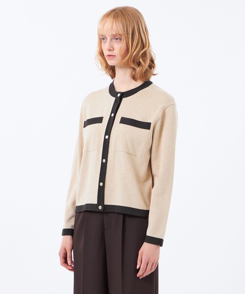 MACKINTOSH PHILOSOPHY(マッキントッシュ フィロソフィー)の「【ROYTON(ロイトン)】コットンニットジャケット(カーディガン/ボレロ・レディース・ダークネイビー/ベージュ/ブラウン系その他2/グレー系その他2・38)」の10枚目の写真