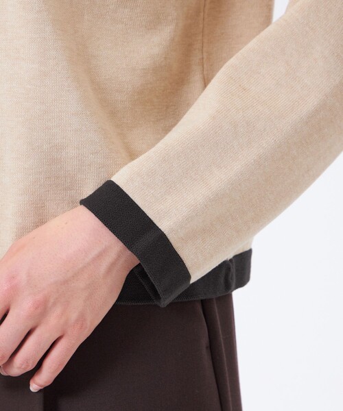 MACKINTOSH PHILOSOPHY(マッキントッシュ フィロソフィー)の「【ROYTON(ロイトン)】コットンニットジャケット(カーディガン/ボレロ・レディース・ダークネイビー/ベージュ/ブラウン系その他2/グレー系その他2・38)」の12枚目の写真