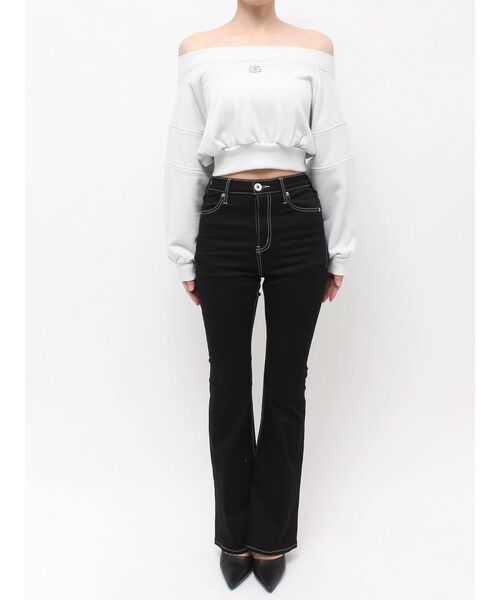 GYDA（ジェイダ）の「Symmetry GYDA short ラメスウェットトップス（Tシャツ/カットソー・レディース・ブラック/オフホワイト・FREE）」の21枚目の写真