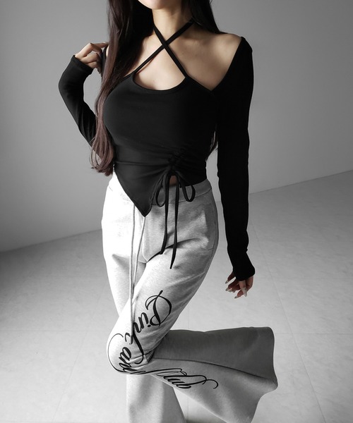 me+em select(ミームセレクト)の「【 3color 】クロスリボンスクエアネック長袖Tシャツ / cross ribbon square neck long sleeve T-shirts(Tシャツ/カットソー・レディース・ブラック/グレー/ホワイト・FREE)」の15枚目の写真