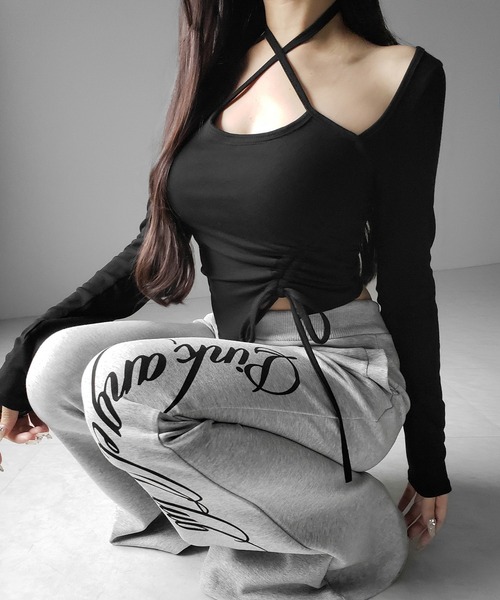 me+em select(ミームセレクト)の「【 3color 】クロスリボンスクエアネック長袖Tシャツ / cross ribbon square neck long sleeve T-shirts(Tシャツ/カットソー・レディース・ブラック/グレー/ホワイト・FREE)」の16枚目の写真