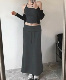 ウエストフォールド ロングスカート