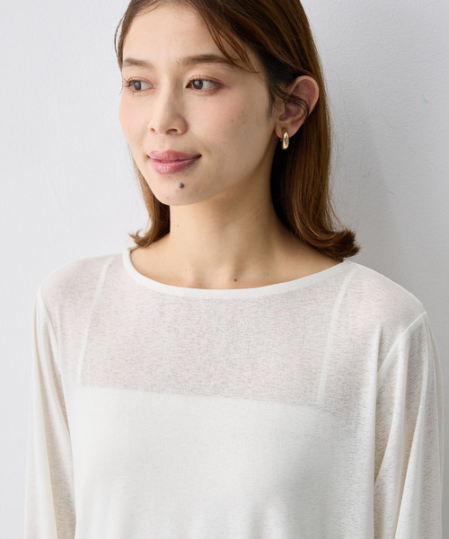 anyfee(エニフィー)の「【anyfee/大きいサイズ】ペプラムシアープルオーバー(Tシャツ/カットソー・レディース・ドット/オフホワイト・4L/5L/3L/LL)」の18枚目の写真