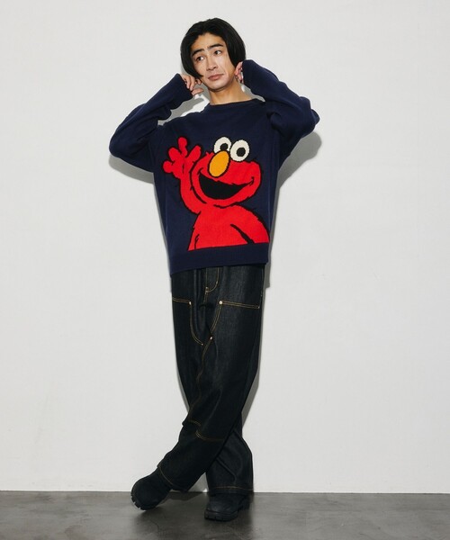 SESAME STREET(セサミストリート)の「限定展開 SESAME STREET KNIT / セサミストリート クルーネックニット(ニット/セーター・メンズ・ネイビー/オフホワイト・X-LARGE/LARGE/MEDIUM)」の10枚目の写真
