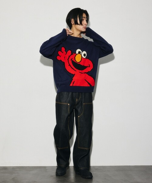 SESAME STREET(セサミストリート)の「限定展開 SESAME STREET KNIT / セサミストリート クルーネックニット(ニット/セーター・メンズ・ネイビー/オフホワイト・X-LARGE/LARGE/MEDIUM)」の11枚目の写真