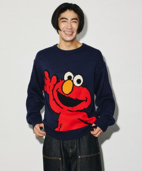 SESAME STREET(セサミストリート)の「限定展開 SESAME STREET KNIT / セサミストリート クルーネックニット(ニット/セーター・メンズ・ネイビー/オフホワイト・X-LARGE/LARGE/MEDIUM)」の12枚目の写真