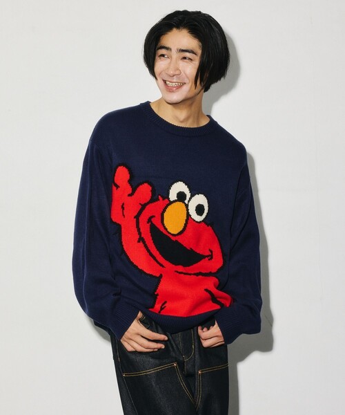 SESAME STREET(セサミストリート)の「限定展開 SESAME STREET KNIT / セサミストリート クルーネックニット(ニット/セーター・メンズ・ネイビー/オフホワイト・X-LARGE/LARGE/MEDIUM)」の13枚目の写真