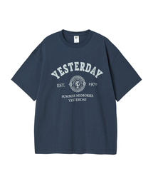BUBBLPIECE（バブルピース）の「イエスタデイ ロゴTシャツ_ネイビー（Tシャツ/カットソー）」