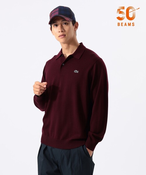 BEAMS GOLF(ビームスゴルフ)の「〈MEN〉【別注】LACOSTE / ロングスリーブ ニット ポロ(ポロシャツ・メンズ・ブラック/グレー/ブラウン/レッド系その他7・L/M/XL/S)」の4枚目の写真