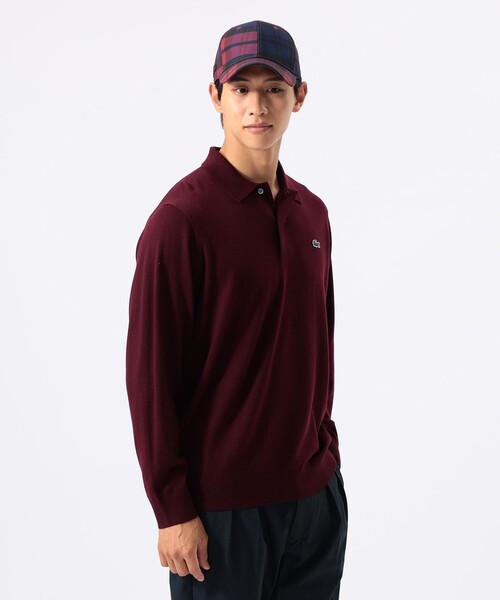 BEAMS GOLF(ビームスゴルフ)の「〈MEN〉【別注】LACOSTE / ロングスリーブ ニット ポロ(ポロシャツ・メンズ・ブラック/グレー/ブラウン/レッド系その他7・L/M/XL/S)」の9枚目の写真