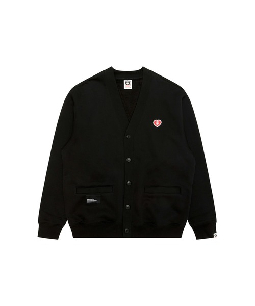 AAPE BY A BATHING APE(エーエイプバイアベイシングエイプ)の「AAPE NOW HEART SWEAT CARDIGAN(カーディガン/ボレロ・メンズ・ブラック・MEDIUM)」の1枚目の写真
