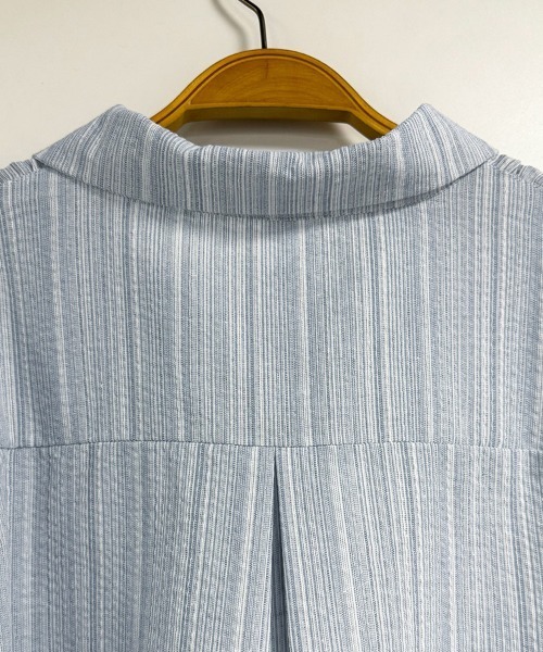 ReRe(リリ)の「ストライプ柄ベーシック長袖シャツ(シャツ/ブラウス・レディース・ライトブルー・MEDIUM/X-LARGE/LARGE)」の22枚目の写真
