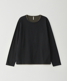 ドリズル レイヤード ロングスリーブ Tシャツ チャコール