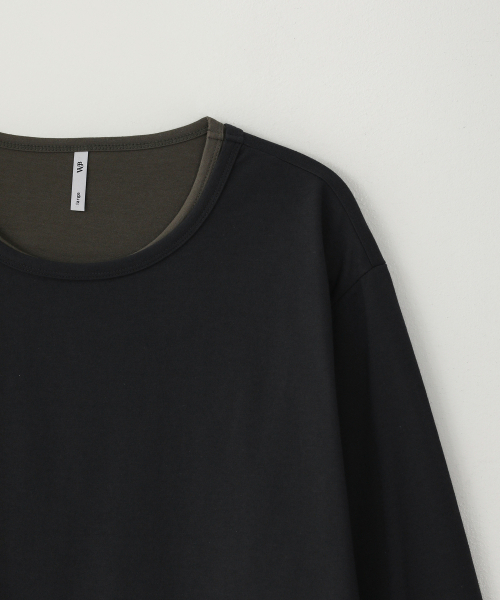 WEST GRAND BOULEVARD（ウエストグランドブルバード）の「ドリズル レイヤード ロングスリーブ Tシャツ チャコール（Tシャツ/カットソー・レディース・その他・MEDIUM/LARGE/X-LARGE）」の4枚目の写真