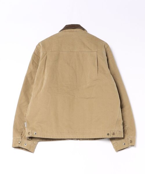 BEN DAVIS（ベンデイビス）の「【BEN DAVIS/ベンデイビス】【コーデュロイ襟×丈短デザインがお洒落な一着】ヴィンテージダック ジップワークジャケット 表地綿100% コーデュロイ襟 薄中綿入り 丈短 ヴィンテージ風 ユニセックス（ブルゾン・メンズ・ブラック/ベージュ・LARGE/MEDIUM/X-LARGE）」の3枚目の写真