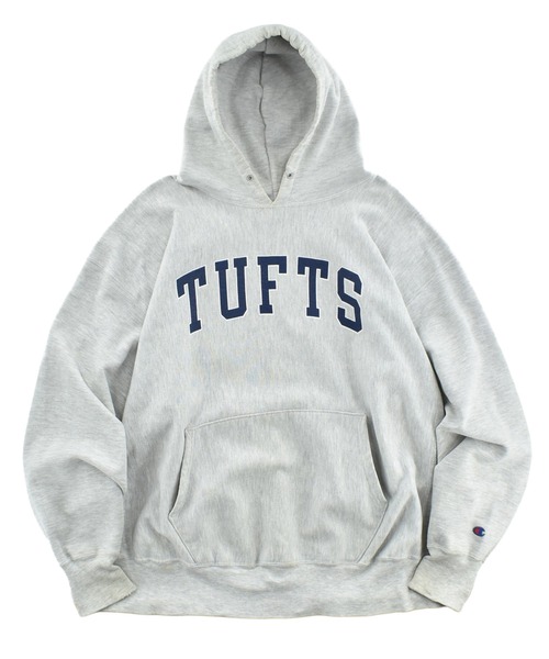 Champion(チャンピオン)の「【USED】Y2K Champion "TUFTS" リバースウィーブ フーディー(パーカー・メンズ・グレー・XX-LARGE)」の1枚目の写真