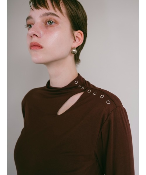 sahara(サハラ)の「Cutout Turtle Top(Tシャツ/カットソー・レディース・ブラック/ミント/アイボリー/ブラウン・FREE)」の17枚目の写真