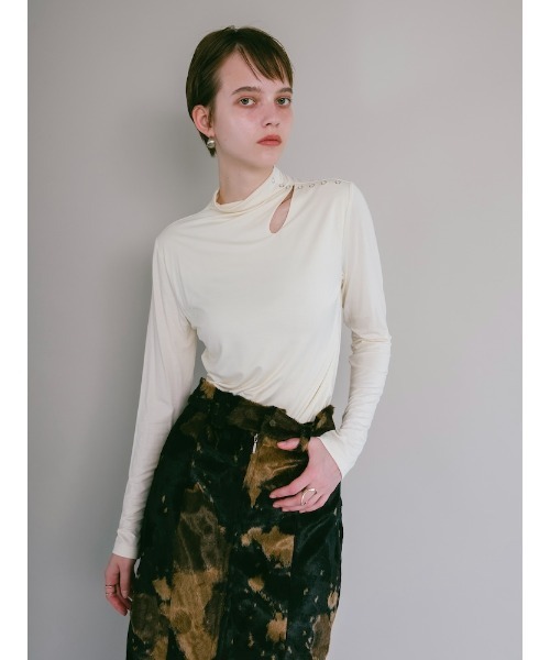 sahara(サハラ)の「Cutout Turtle Top(Tシャツ/カットソー・レディース・ブラック/ミント/アイボリー/ブラウン・FREE)」の22枚目の写真