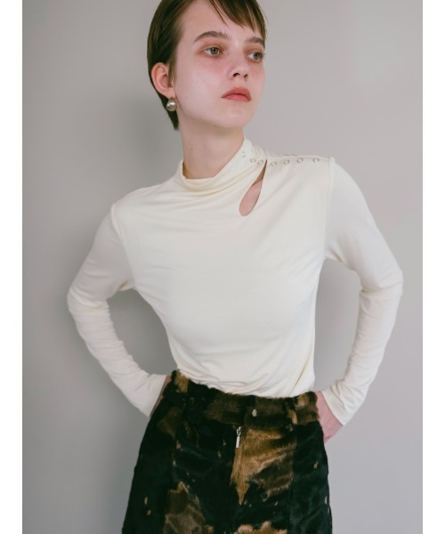 sahara(サハラ)の「Cutout Turtle Top(Tシャツ/カットソー・レディース・ブラック/ミント/アイボリー/ブラウン・FREE)」の19枚目の写真