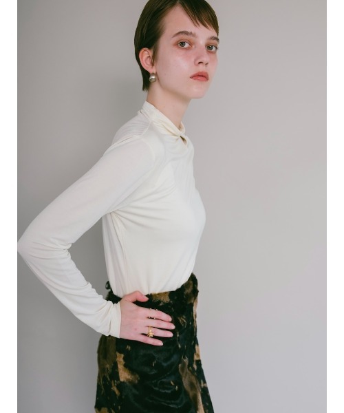 sahara(サハラ)の「Cutout Turtle Top(Tシャツ/カットソー・レディース・ブラック/ミント/アイボリー/ブラウン・FREE)」の20枚目の写真