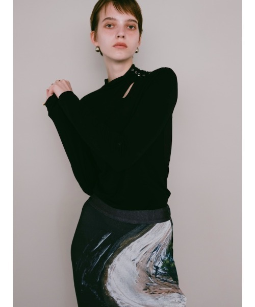sahara(サハラ)の「Cutout Turtle Top(Tシャツ/カットソー・レディース・ブラック/ミント/アイボリー/ブラウン・FREE)」の11枚目の写真