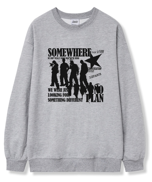 TI.GLAKE（ティーグレイク）の「サムシングディフロント オーバーサイズ 裏毛 スウェット Tシャツ 6カラー（スウェット・レディース・ブラック/ネイビー/ブラウン/グレー/クリーム/チャコール・LARGE/X-LARGE/XX-LARGE）」の2枚目の写真