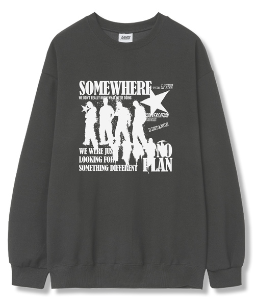TI.GLAKE（ティーグレイク）の「サムシングディフロント オーバーサイズ 裏毛 スウェット Tシャツ 6カラー（スウェット・レディース・ブラック/ネイビー/ブラウン/グレー/クリーム/チャコール・LARGE/X-LARGE/XX-LARGE）」の3枚目の写真
