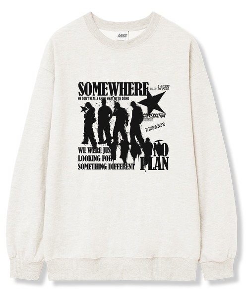 TI.GLAKE（ティーグレイク）の「サムシングディフロント オーバーサイズ 裏毛 スウェット Tシャツ 6カラー（スウェット・レディース・ブラック/ネイビー/ブラウン/グレー/クリーム/チャコール・LARGE/X-LARGE/XX-LARGE）」の5枚目の写真