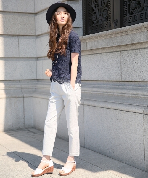 GLOBAL WORK（グローバルワーク）の「【吸水速乾】ソウレースカットプルオーバー半袖/721395（Tシャツ/カットソー・レディース・ブラック/ホワイト/ネイビー/オフホワイト/ピンク系その他・MEDIUM/SMALL/LARGE）」の8枚目の写真