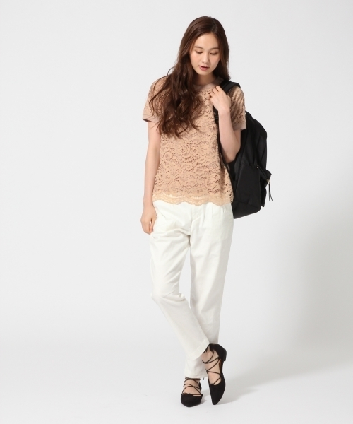 GLOBAL WORK（グローバルワーク）の「【吸水速乾】ソウレースカットプルオーバー半袖/721395（Tシャツ/カットソー・レディース・ブラック/ホワイト/ネイビー/オフホワイト/ピンク系その他・MEDIUM/SMALL/LARGE）」の16枚目の写真