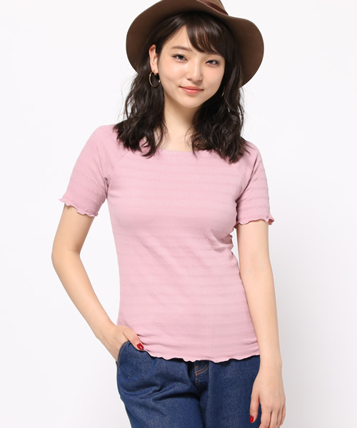 MOUSSY（マウジー）の「Shirring offshoulder tops（Tシャツ/カットソー・レディース・ホワイト/ライトピンク/ブラック・FREE）」の7枚目の写真