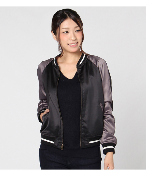 laboratory work（ラボラトリーワーク）の「リバーシブルブルゾン（スタジャン・レディース・ブラック/カーキ・MEDIUM）」の12枚目の写真