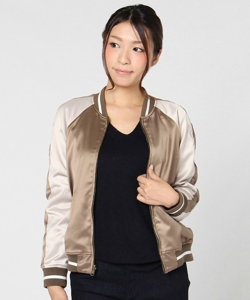 laboratory work（ラボラトリーワーク）の「リバーシブルブルゾン（スタジャン・レディース・ブラック/カーキ・MEDIUM）」の21枚目の写真