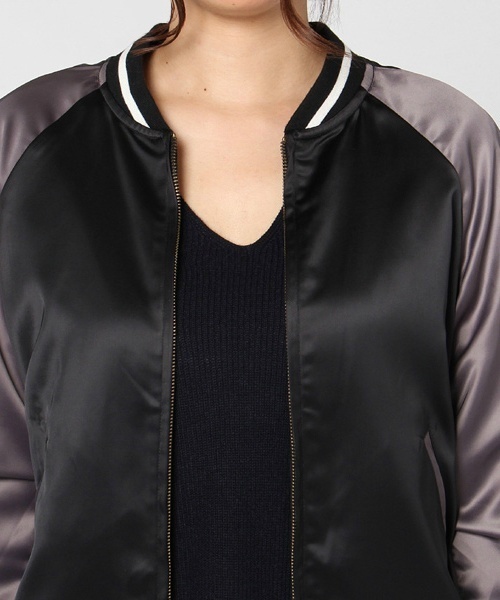 laboratory work（ラボラトリーワーク）の「リバーシブルブルゾン（スタジャン・レディース・ブラック/カーキ・MEDIUM）」の14枚目の写真