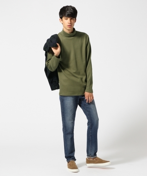 RAGEBLUE(レイジブルー)の「【GUNZE】別注タートルネックカットソー/733984(Tシャツ/カットソー・メンズ・ホワイト/オリーブ/ネイビー・LARGE/MEDIUM)」の13枚目の写真