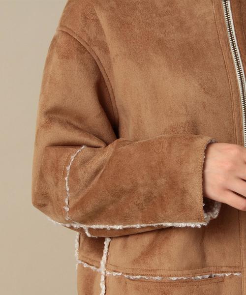 Another Edition（アナザーエディション）の「フェイクボアリバーシブルコート/AEMBC FAKE BOA RIV CT◆（ムートンコート・レディース・ブラック/ブラウン・MEDIUM/SMALL）」の20枚目の写真