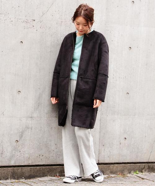 Another Edition（アナザーエディション）の「フェイクボアリバーシブルコート/AEMBC FAKE BOA RIV CT◆（ムートンコート・レディース・ブラック/ブラウン・MEDIUM/SMALL）」の6枚目の写真