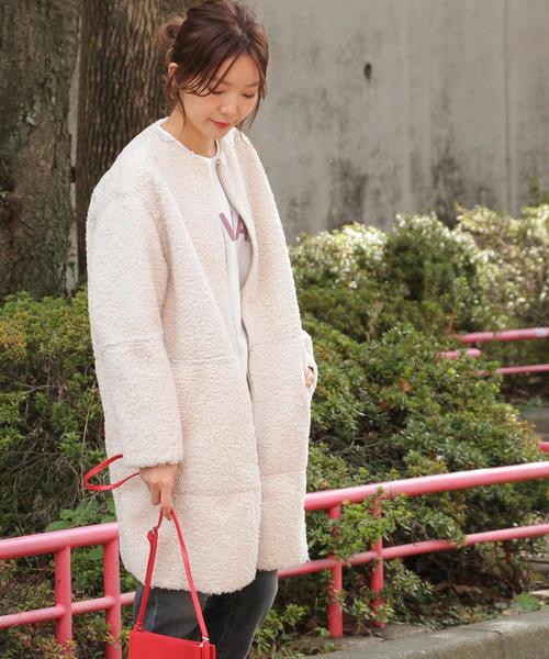 Another Edition（アナザーエディション）の「フェイクボアリバーシブルコート/AEMBC FAKE BOA RIV CT◆（ムートンコート・レディース・ブラック/ブラウン・MEDIUM/SMALL）」の8枚目の写真