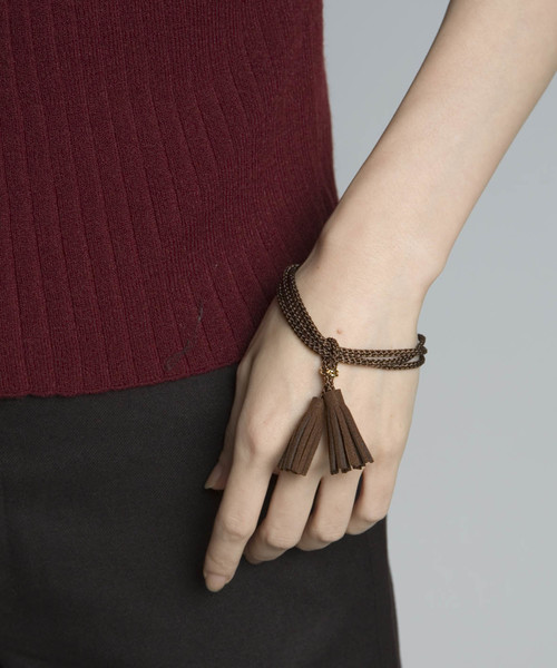 PLAIN CLOTHING（プレーンクロージング）の「タッセルブレスレット【PLAIN CLOTHING】（ブレスレット・レディース・ブラック/グレー/ブラウン・FREE）」の15枚目の写真