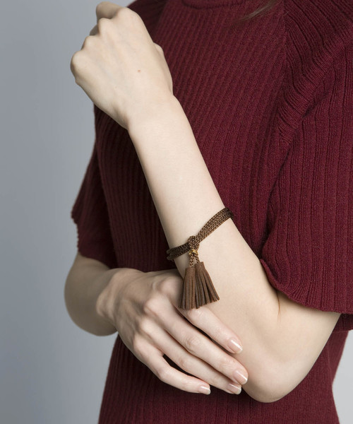 PLAIN CLOTHING（プレーンクロージング）の「タッセルブレスレット【PLAIN CLOTHING】（ブレスレット・レディース・ブラック/グレー/ブラウン・FREE）」の9枚目の写真