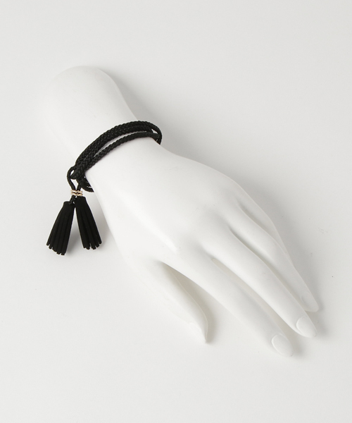 PLAIN CLOTHING（プレーンクロージング）の「タッセルブレスレット【PLAIN CLOTHING】（ブレスレット・レディース・ブラック/グレー/ブラウン・FREE）」の6枚目の写真