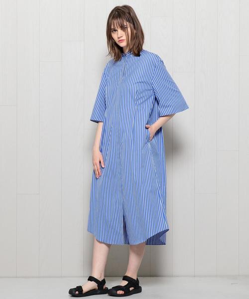 BEAUTY&YOUTH UNITED ARROWS（ビューティーアンドユースユナイテッドアローズ）の「＜H＞COTTON SHIRT DRESS 5SL/ﾜﾝﾋﾟｰｽ（シャツ/ブラウス・レディース・ホワイト/コバルトブルー・SMALL/MEDIUM）」の2枚目の写真